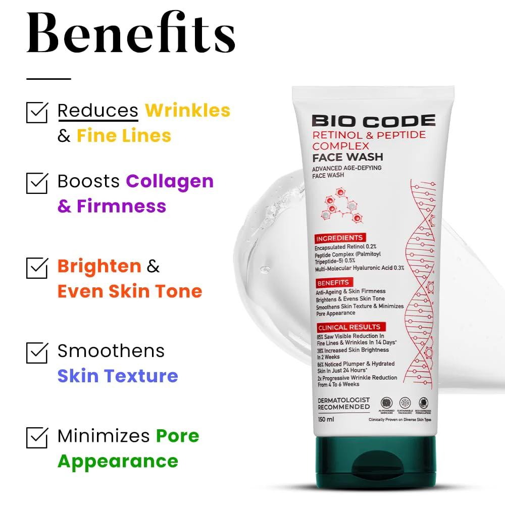 Bio Code Encapsulated Retinol & Peptide Complex Face Wash - Image 7
