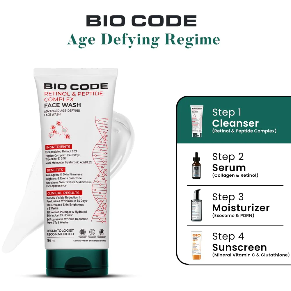 Bio Code Encapsulated Retinol & Peptide Complex Face Wash - Image 9
