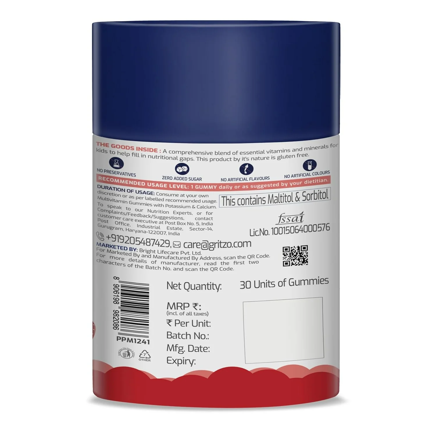 Gritzo Super Gummies Multivitamin (7+y Kids) (Strawberry Flavour) - Image 5