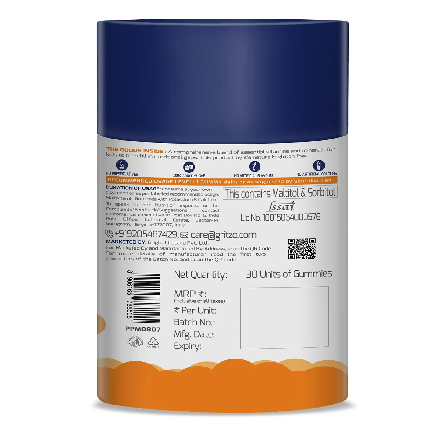 Gritzo Super Gummies, Multivitamin for Kids (Natural Orange Flavour) - Image 4