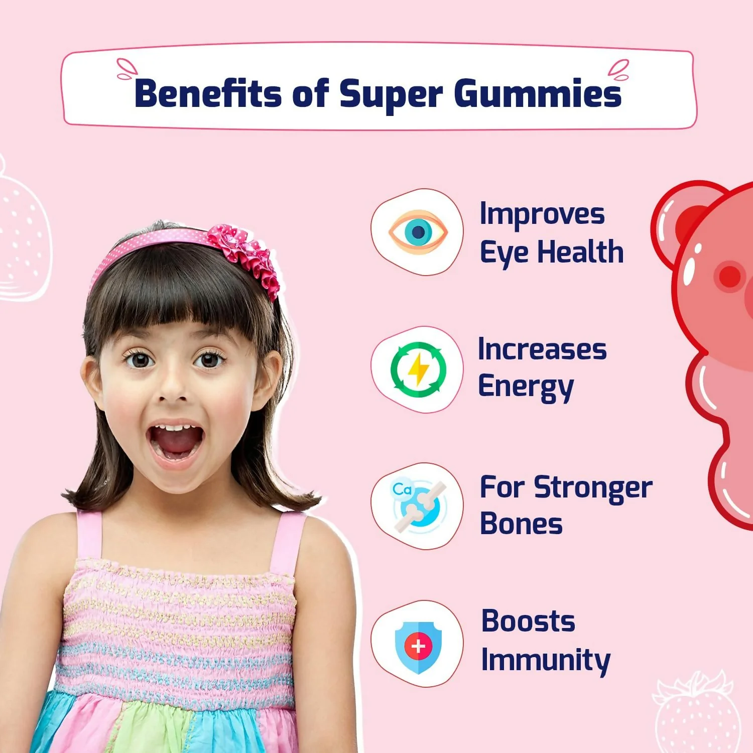 Gritzo Super Gummies, Multivitamin for Kids (Natural Strawberry & Natural Orange Flavours) - Image 6