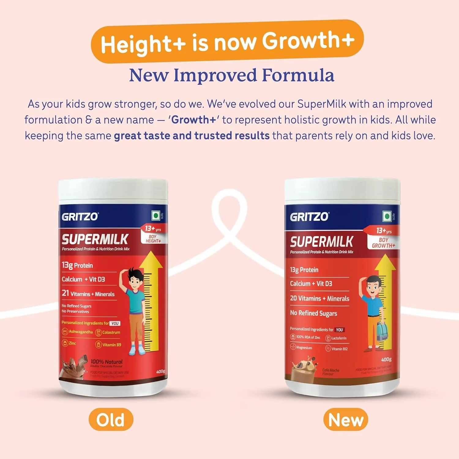 Gritzo SuperMilk Growth+ (Formerly Height+) (13+y Boys & Girls) 13g Protein Powder - Double Chocolate - Image 6