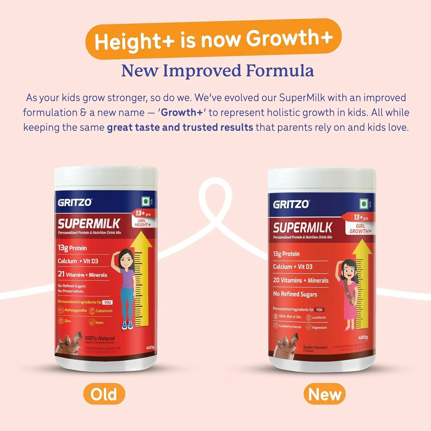 Gritzo SuperMilk Growth+ (Formerly Height+) (13+y Boys & Girls) 13g Protein Powder - Double Chocolate - Image 7