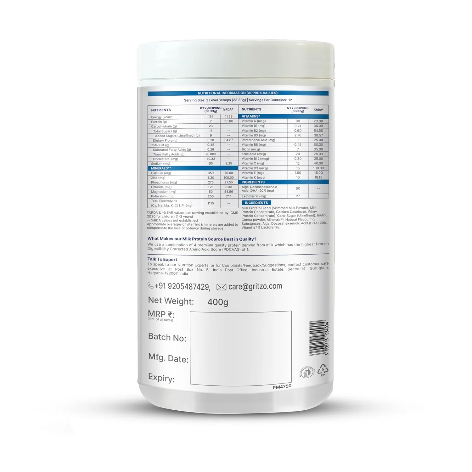 Gritzo SuperMilk Growth+ (Formerly Height+) (2-6y Boy & Girl) (Double Chocolate ) with Super Gummies (Strawberry) - Image 8