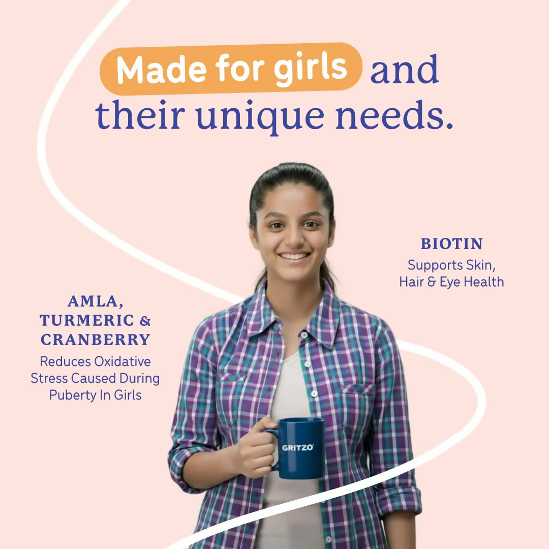 Gritzo SuperMilk Growth+ (Formerly Height+) Unsweetened Drink Mix (13+y Girls), 13g Protein Powder - Creamy Vanilla - Image 8