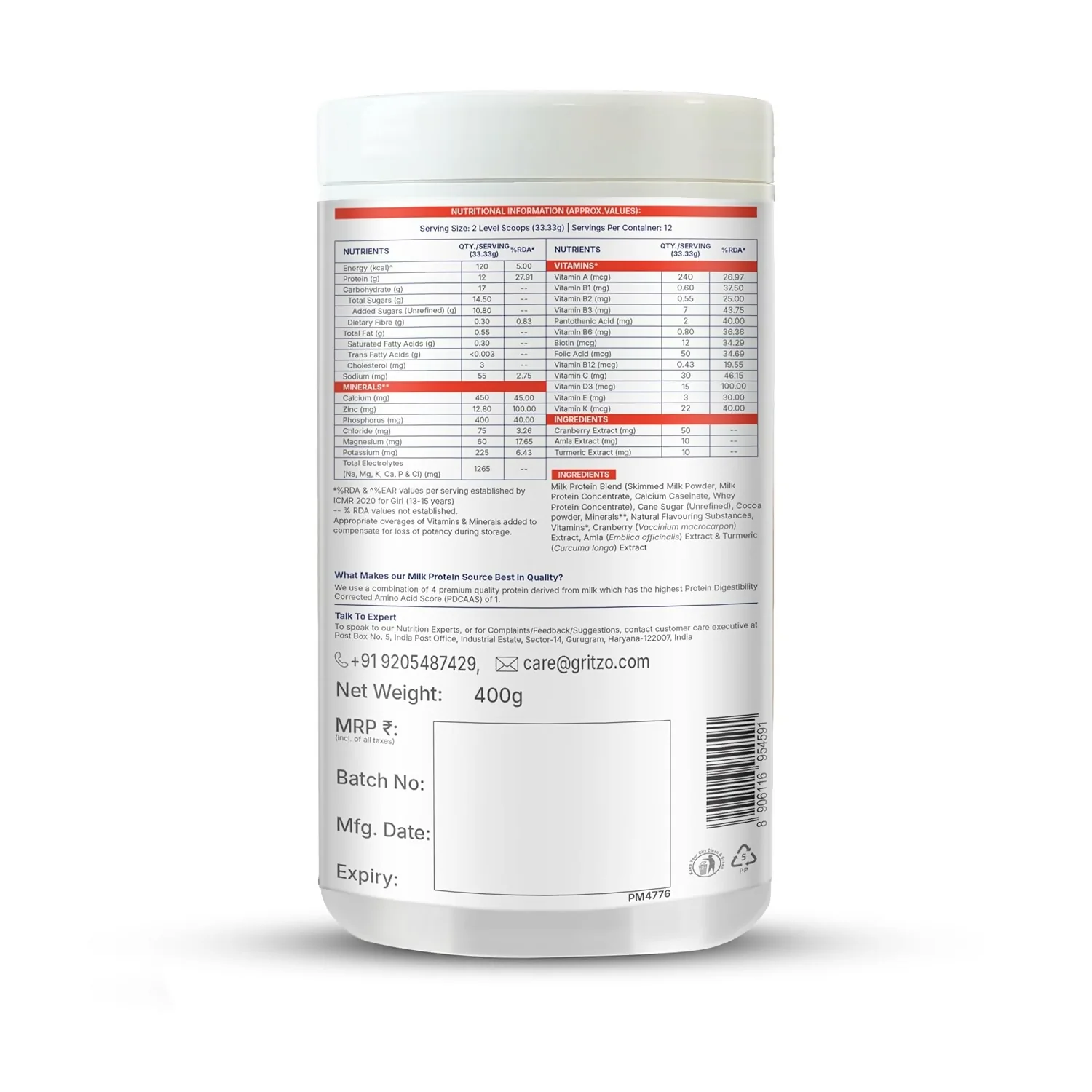 Gritzo SuperMilk Overall Growth (13+y Girls) (Double Chocolate ) with Super Gummies Strawberry - Image 7