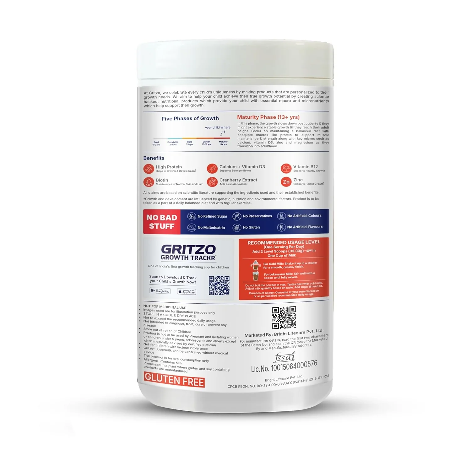 Gritzo SuperMilk Overall Growth (13+y Girls) (Double Chocolate ) with Super Gummies Strawberry - Image 8