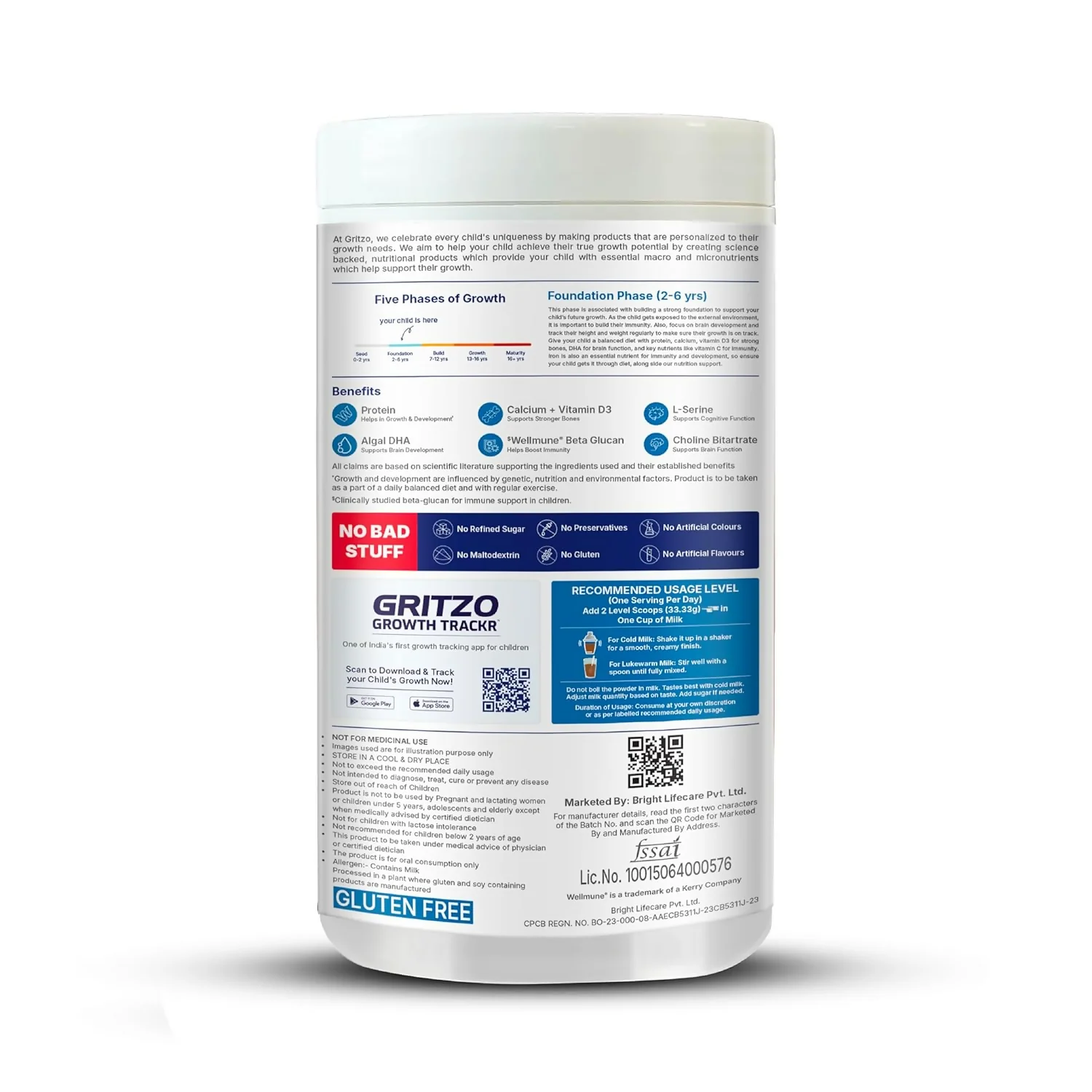 Gritzo SuperMilk Overall Growth (2-6y Boy & Girl) (Double Chocolate) with Super Gummies (Strawberry) - Image 3