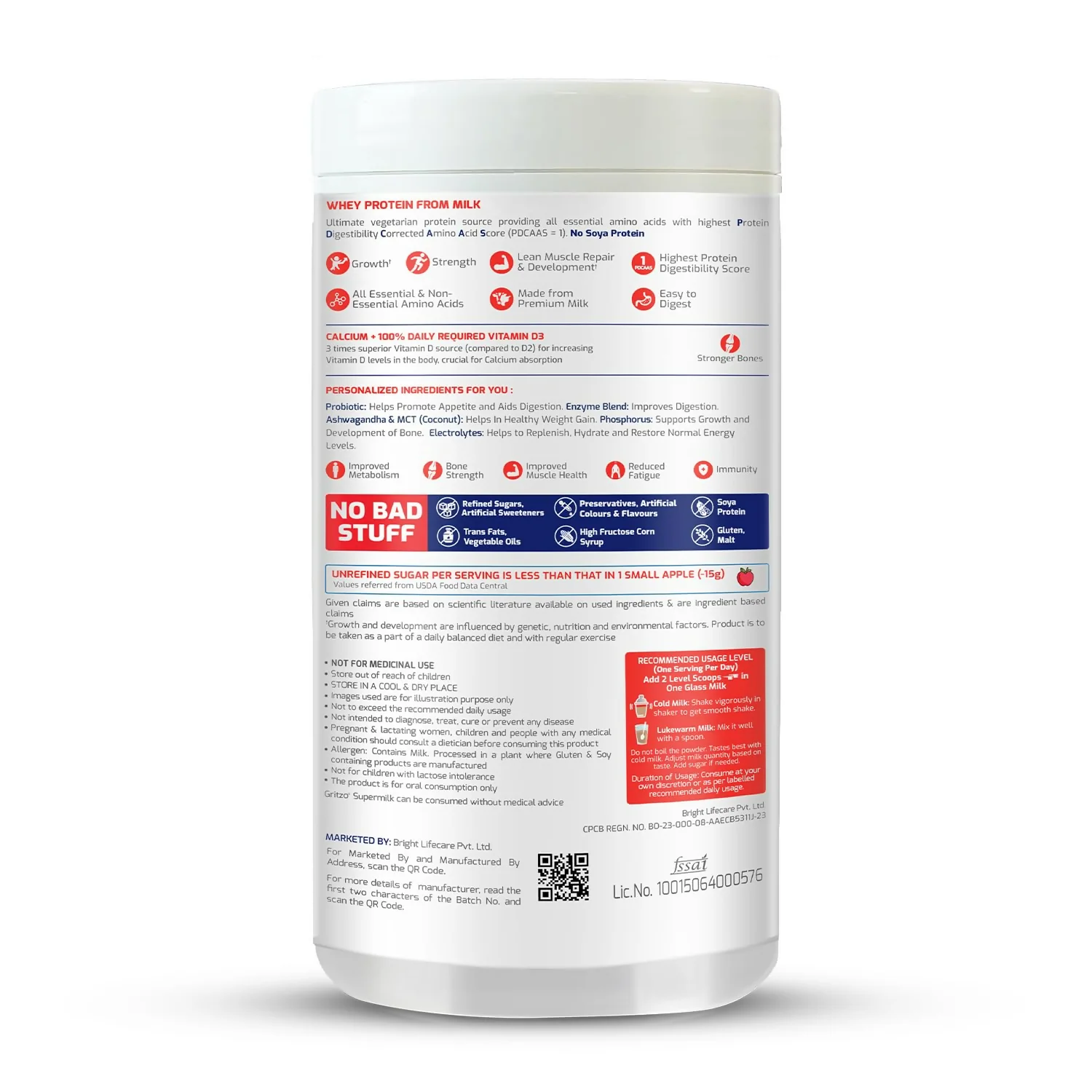 Gritzo SuperMilk Weight+ (13+y Boys), 10g Protein Powder (Double Chocolate) - Image 3