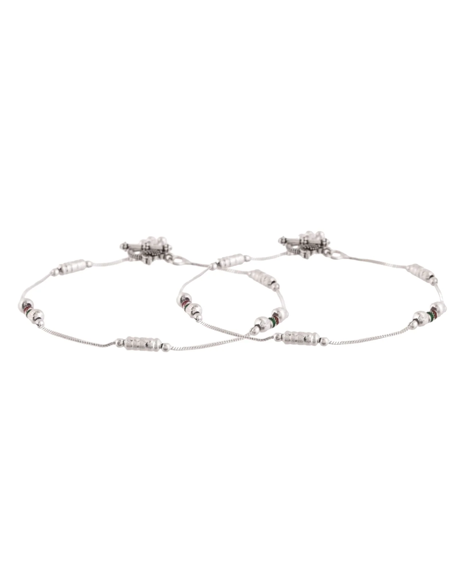 Jewels Nest Silver Plated Minimal Charm Adjustable Anklet For Women - Image 4