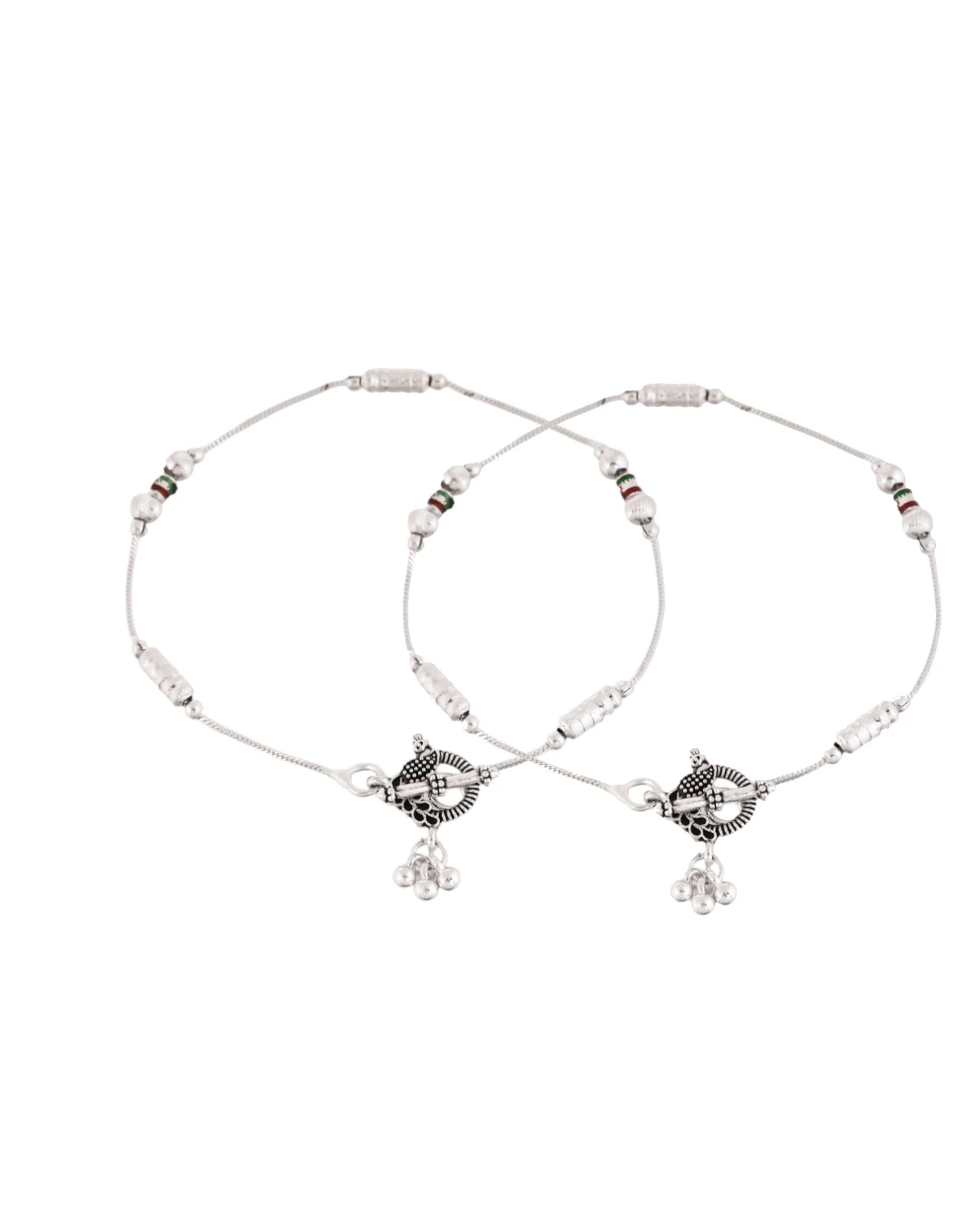 Jewels Nest Silver Plated Minimal Charm Adjustable Anklet For Women - Image 6