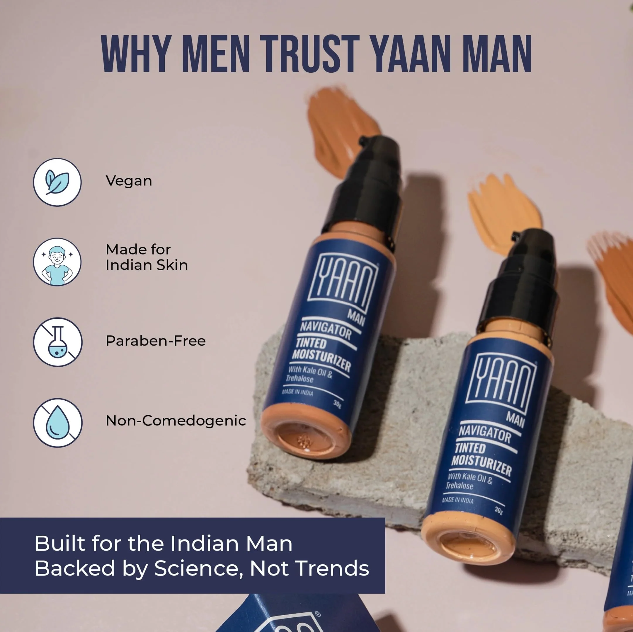 Yaan Man Tinted Navigator Moisturizer for Men With Kale Oil & Trehalose - Image 8